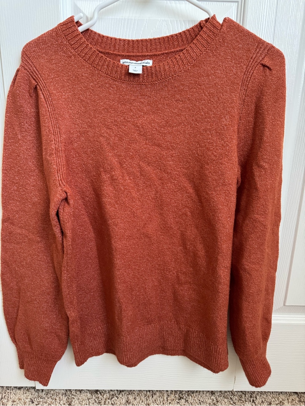 Amazon Essentials Women's Scoop Neck Sweater in Burnt Orange